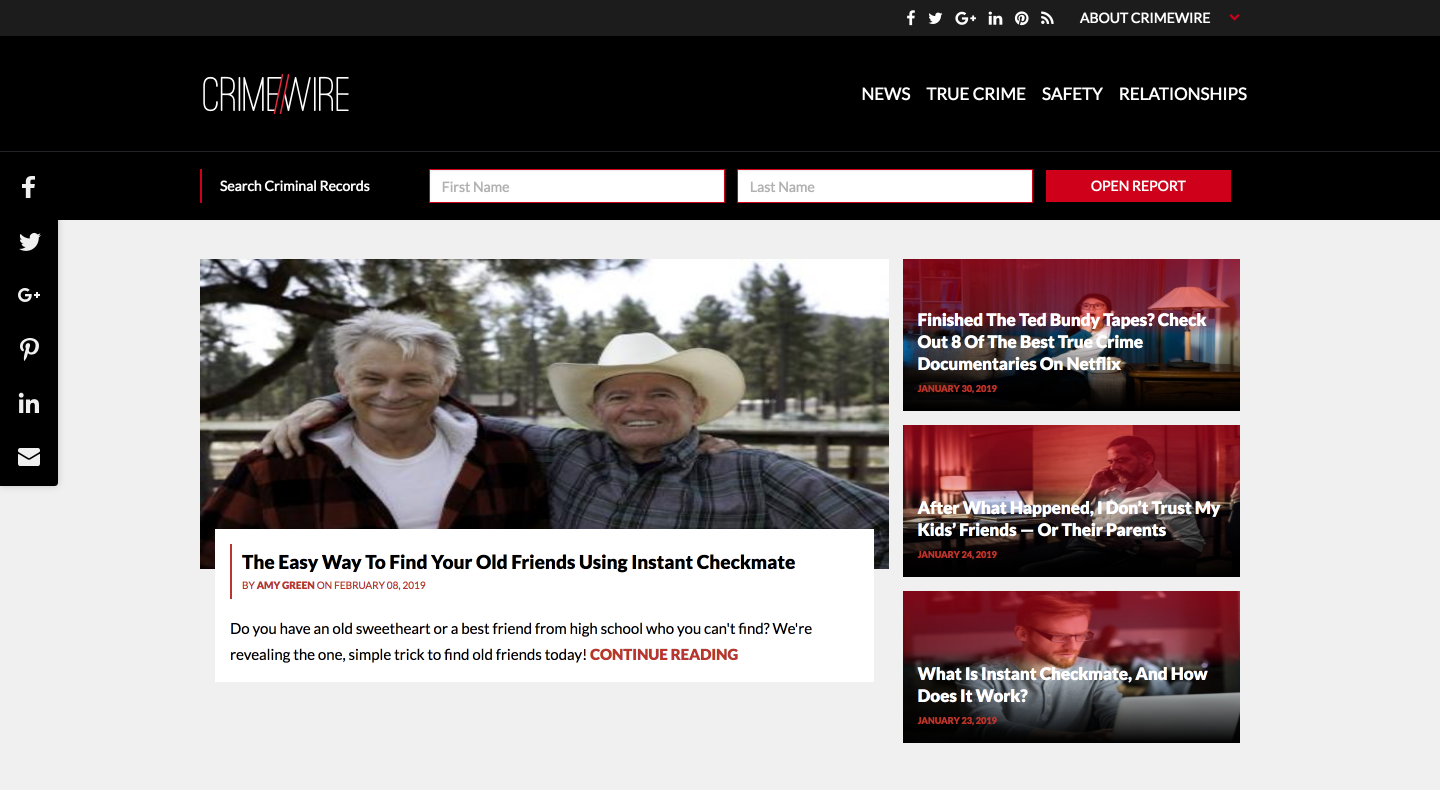 screenshot of Crimewire blog screenshot of Crimewire blog
